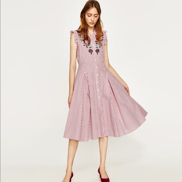 red striped dress zara